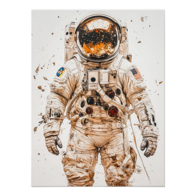 Poster Peinture d'astronaute (Devant)