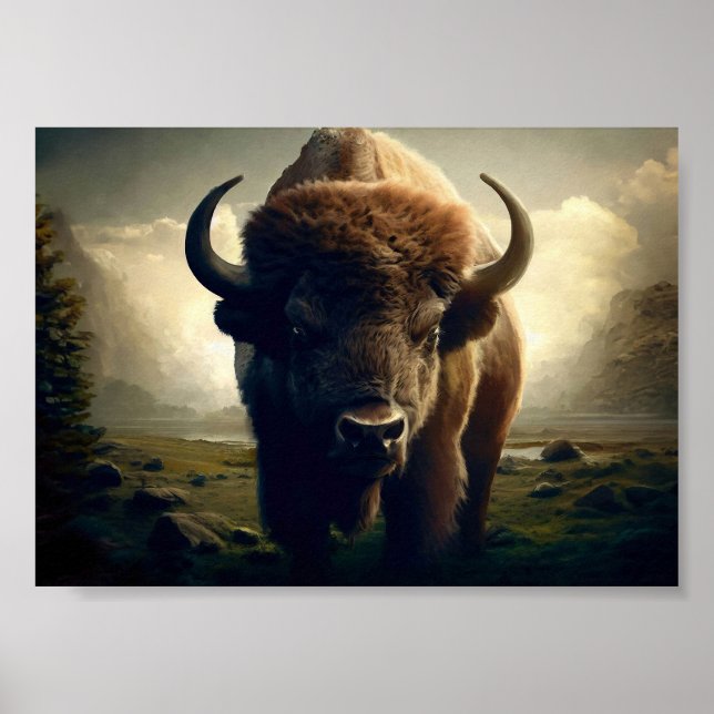 Poster Peinture de bison (Devant)