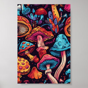 Poster Peinture de champignons Trippy