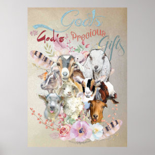 Poster Peinture de chèvre   Les cadeaux précieux de Dieu 