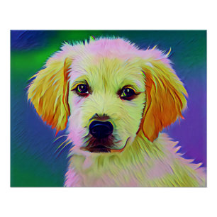 Poster Peinture de chien blanc Artwork-56742
