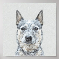Peinture de chien de bétail australien - Beau art