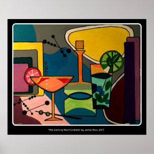 Poster Peinture "de cocktails de mod de la moitié du