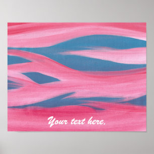 Poster Peinture de coucher de soleil rose bleu pour affic