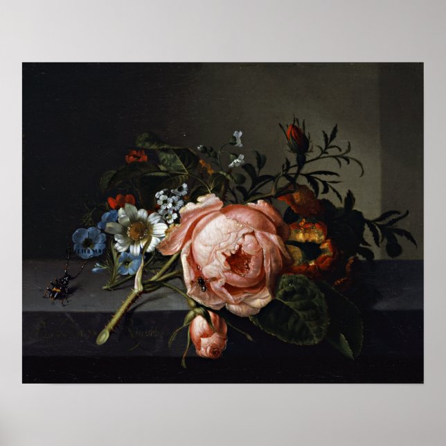 Poster Peinture de fleurs hollandaise Art de la vie morte (Devant)