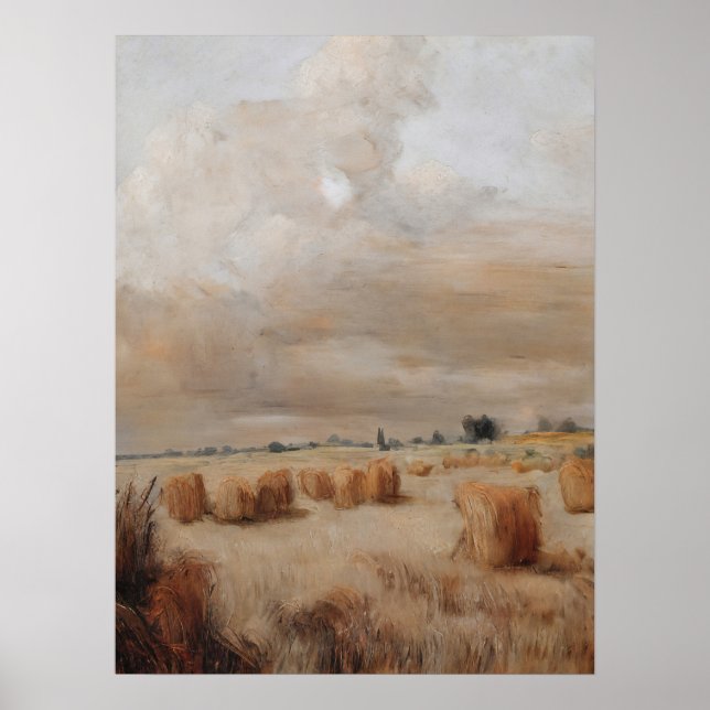 Poster Peinture de foin d'automne, art vintage, peinture  (Devant)