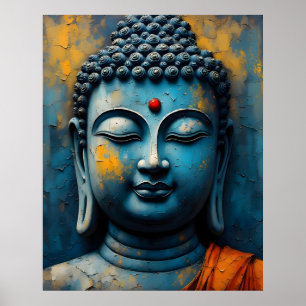 Poster Peinture de Gautama Bouddha - Art Impasto Moderne