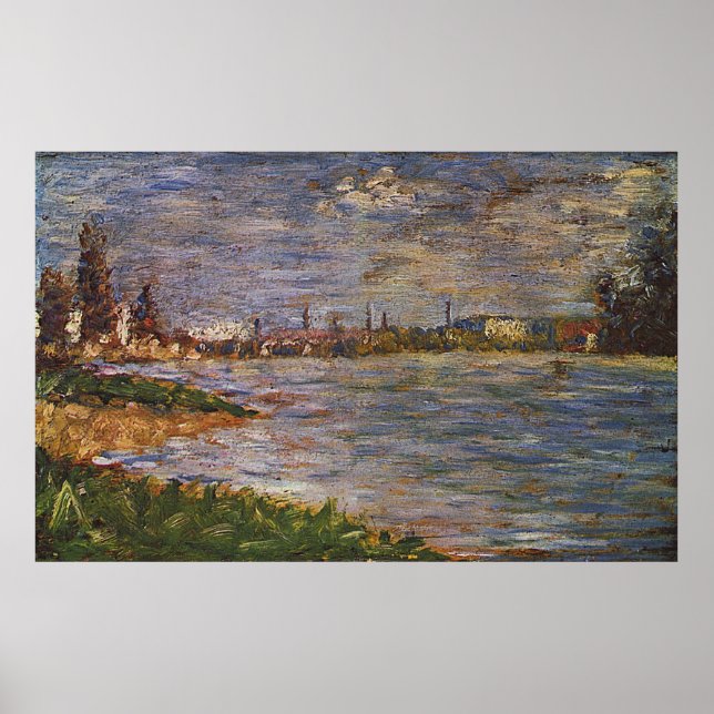 Poster Peinture de Georges Seurat : Les deux banques (188 (Devant)