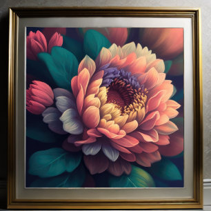 Poster Peinture de la fleur proche