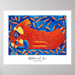 Poster Peinture de la mère et du fils