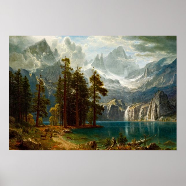 Poster Peinture de la Sierra Nevada par Bierstadt (Devant)