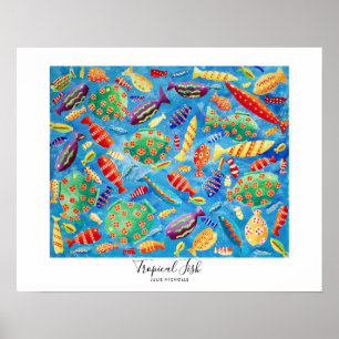 Poster Peinture de la vie sous-marine de poissons tropica