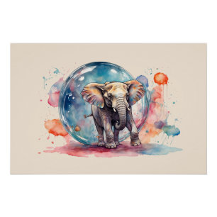 Poster Peinture de l'éléphant Peinture de l'éléphant créa