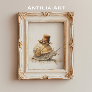 Poster Peinture de l'escargot lunaire Gastropod Mollusk