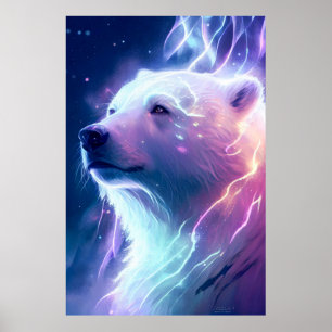 Poster Peinture de l'ours polaire Peinture animal Faune L
