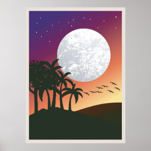 Poster Peinture de montagne abstraite,