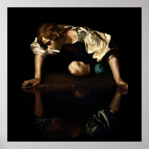 Poster Peinture de Narcisse inspirée par Caravage