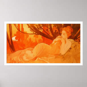 Poster Peinture de Nouveau d'art inspirée par Mucha