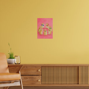 Poster Peinture de nurserie de hamsters mignons dansant e