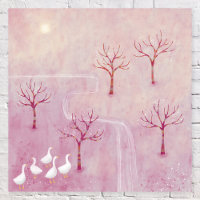 Peinture de paysage rose