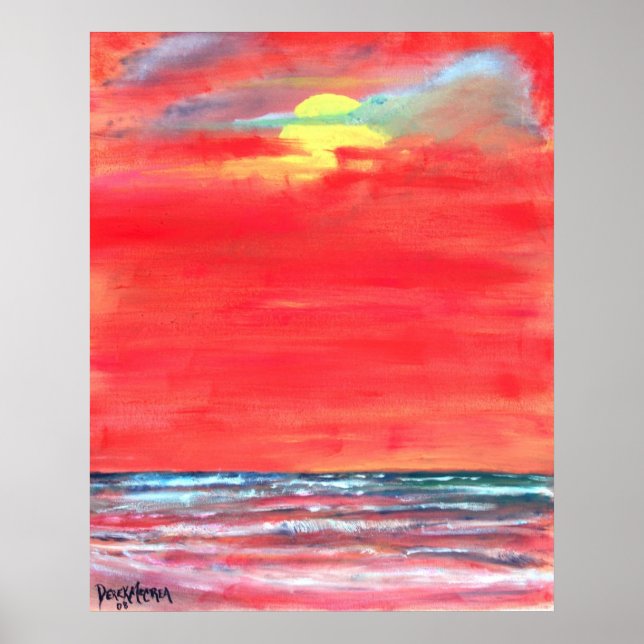 Poster peinture de plage moderne huile imprimer abstrait (Devant)