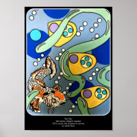 Peinture de poisson Abstraite moderne du milieu du