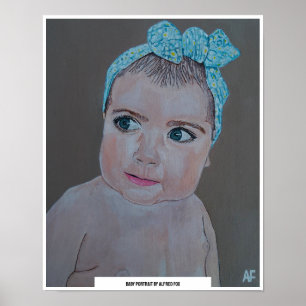 Poster Peinture de portrait de bébé par Alfred Fox