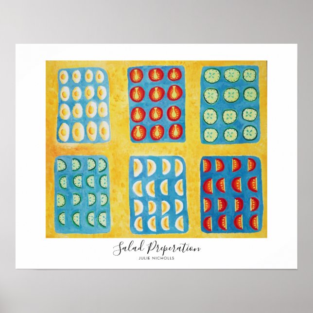 Poster Peinture de préparation de salade (Devant)