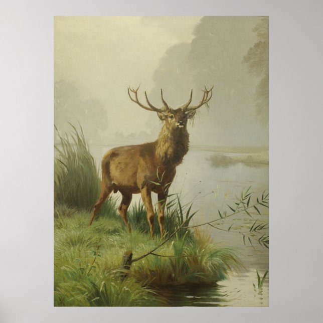 Poster Peinture de Red Deer (Devant)