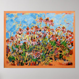 Poster Peinture de Rudbeckias / Artiste Larry Lerew