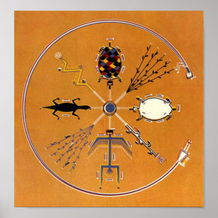 Poster Peinture de sable Tribal amérindien