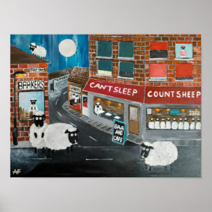 Poster Peinture de Sheep Town par Alfred Fox