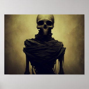 Poster Peinture de squelette d'horreur