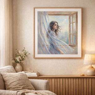 Poster Peinture de style impressionniste doux de femme pr