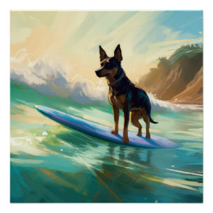 Poster Peinture de Surf sur Plage de Kelpie Australien
