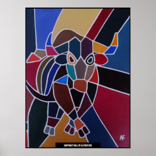 Poster Peinture de taureau abstrait par Alfred Fox