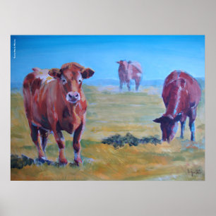 Poster peinture de vaches
