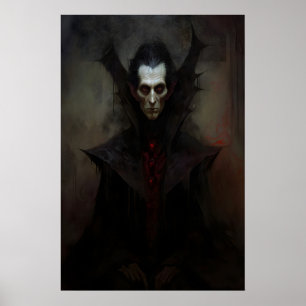 Poster Peinture de vampire Dracula, Halloween, Sombre