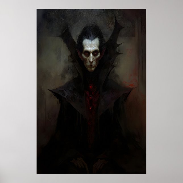 Poster Peinture de vampire Dracula, Halloween, Sombre (Devant)