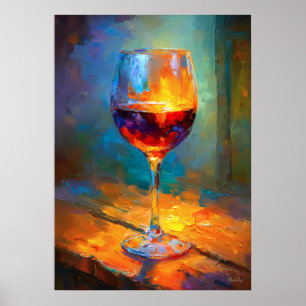 Poster Peinture de verre à vin impressionniste Art pour a