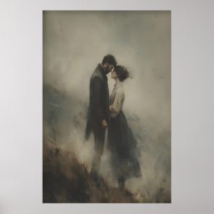 Poster Peinture des amants de Windy Cliff Wuthering Heigh