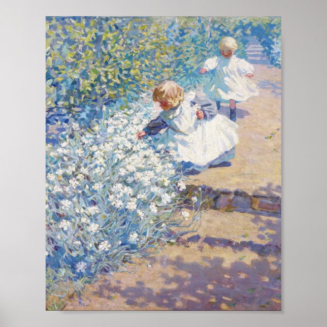 Poster Peinture des fleurs de cueillette par Helen McNico (Devant)