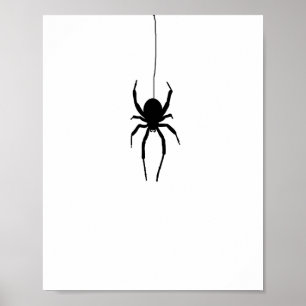 Poster Peinture d'Halloween Spider Hanging Spider Web