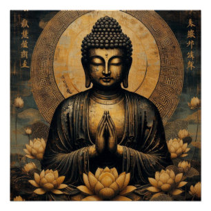 POSTER PEINTURE D'HUILE DE BUDDHA #22