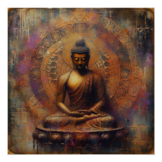 POSTER PEINTURE D'HUILE DE BUDDHA #24