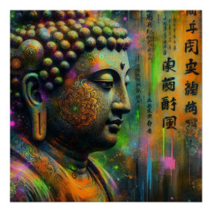 POSTER PEINTURE D'HUILE DE BUDDHA #40