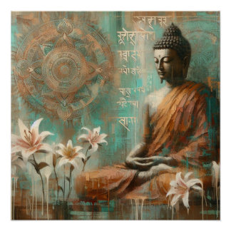 POSTER PEINTURE D'HUILE DE BUDDHA #7