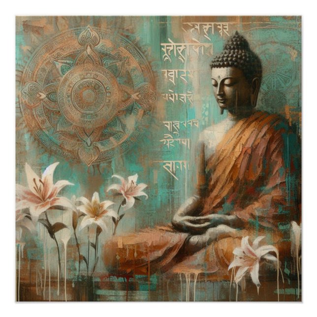POSTER PEINTURE D'HUILE DE BUDDHA #7 (Devant)