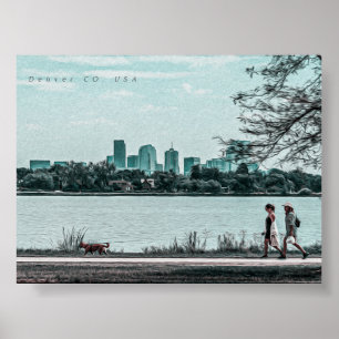 POSTER PEINTURE D'HUILE DENVER COLORADO