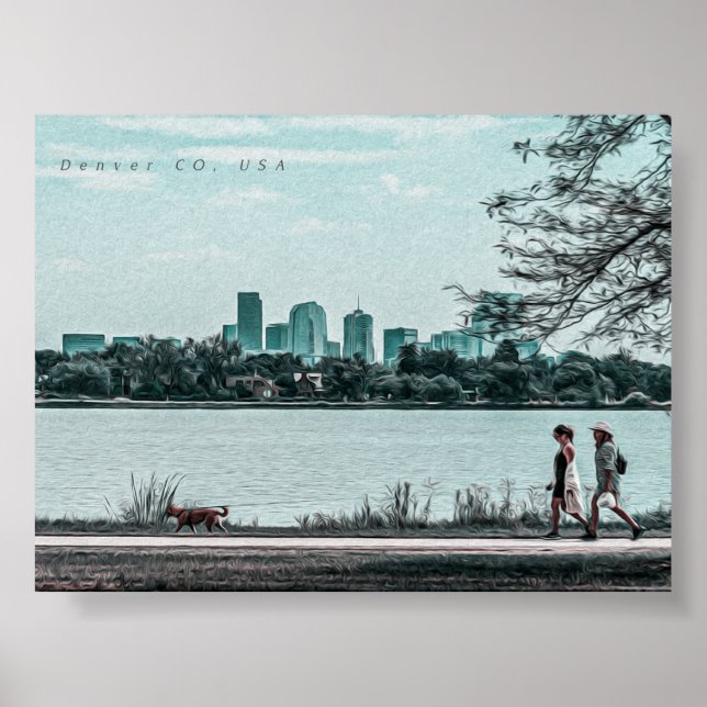 POSTER PEINTURE D'HUILE DENVER COLORADO (Devant)
